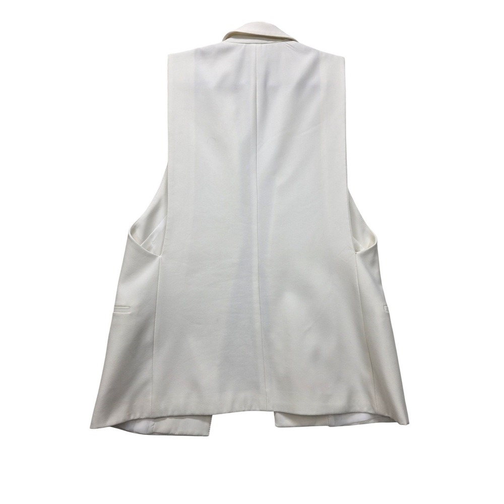 Zara Basic Women Off White Double Breasted Sleeveless Blazer Vest Small Longline - Picture 2 of 9